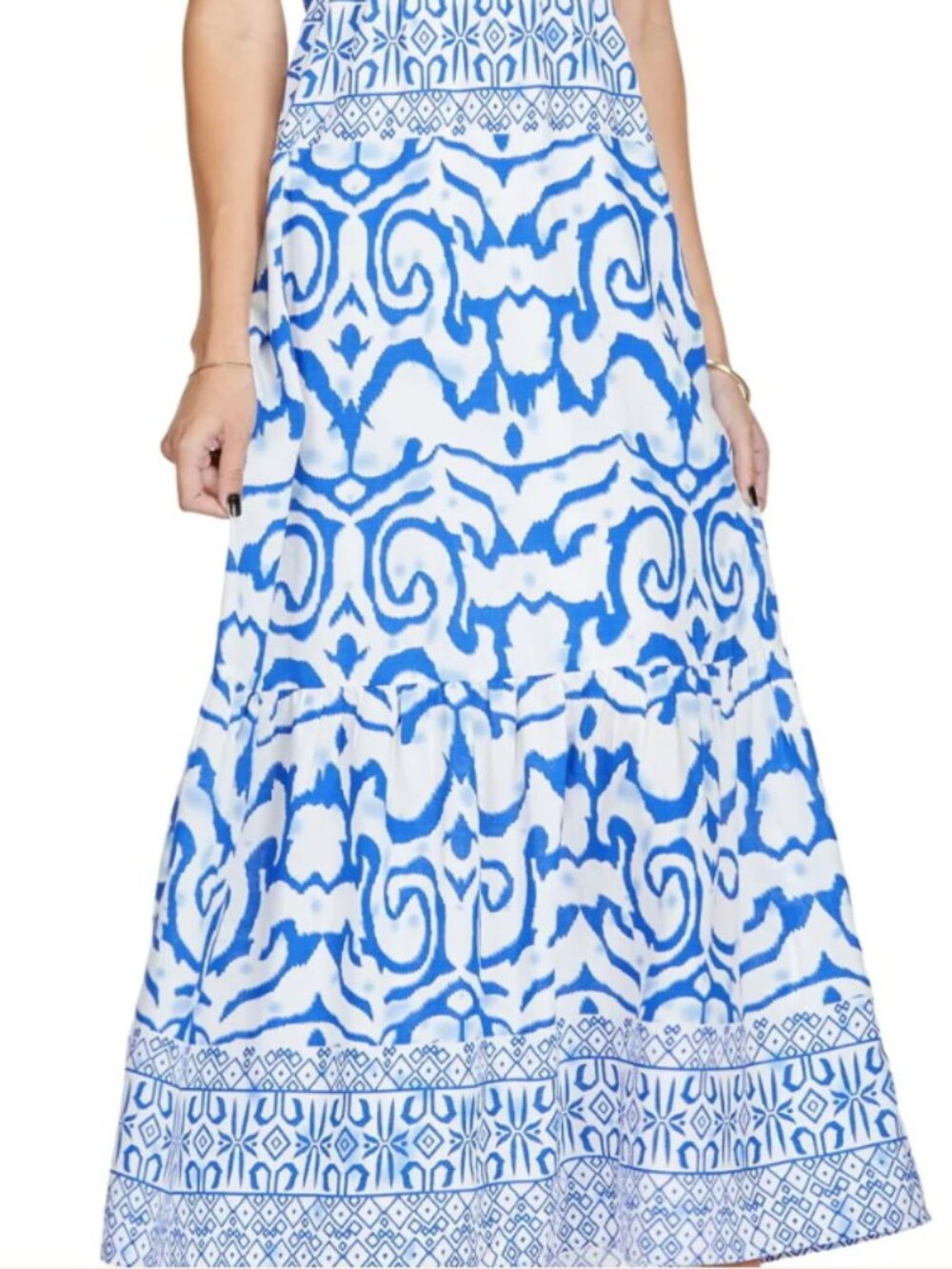 Joy Joy Ruched V-Neck Ruffles Maxi Dress - Picture 4 of 4